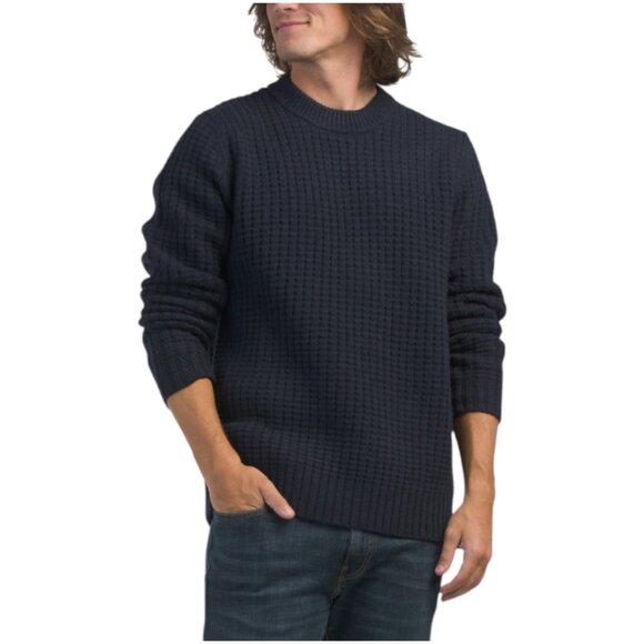 LACHLAN Lambswool Blend Waffle Crew Neck Sweater - Picture 1 of 2